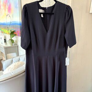 NWT Donna Morgan Navy Midi Dress Sz 16
